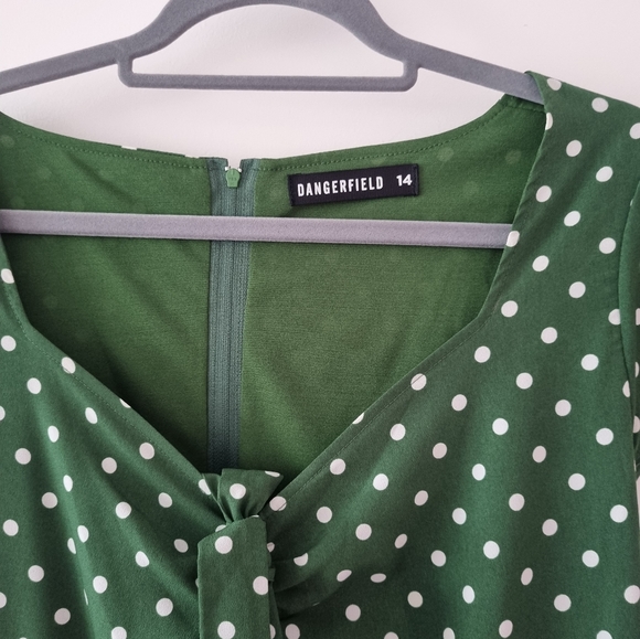 Dangerfield midi dress, green, short sleeve AU14 - Picture 4 of 5